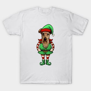 Airedale Terrier Christmas Elf T-Shirt